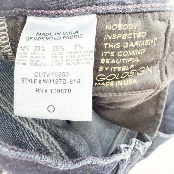 Goldsign Dark Wash Patterned Denim Jeans Skinny Style W3127d-818 Size 25 - Picture 9 of 11